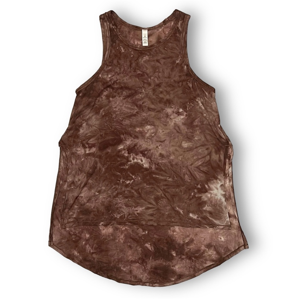 Lululemon Long For Length Tank Top S/Small Diamond Dye Pink Bliss Spanish Oak